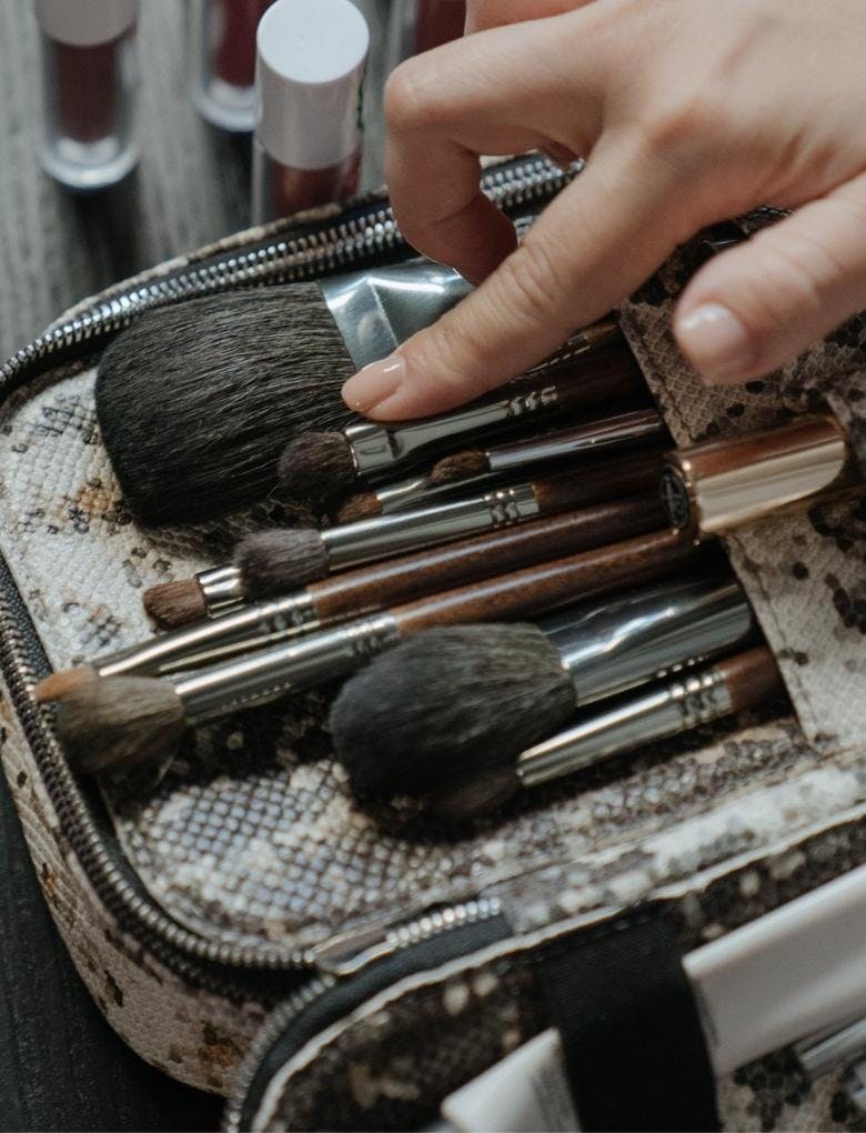 A collection of make-up brushes