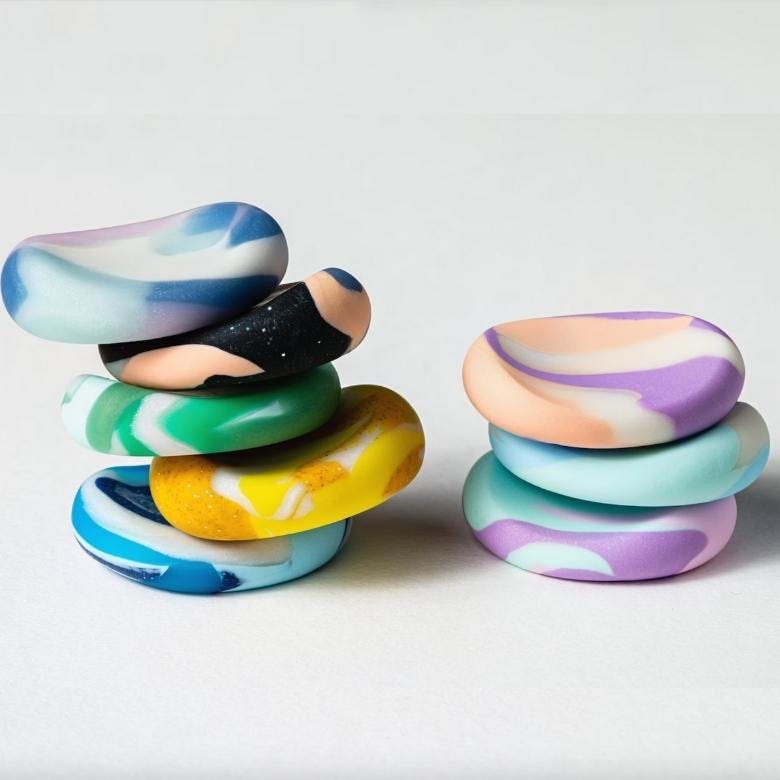 colourful worry stones