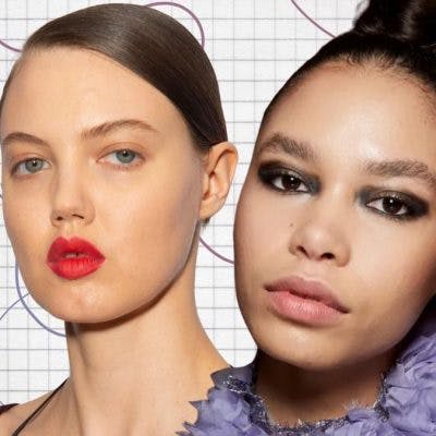 Collage of AW22 beauty looks