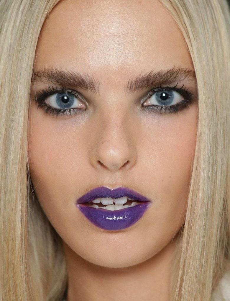 smokey eye and purple lip