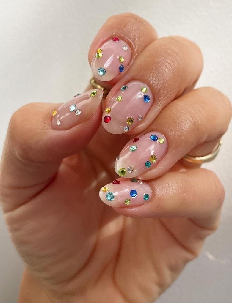 sparkly jewel manicure