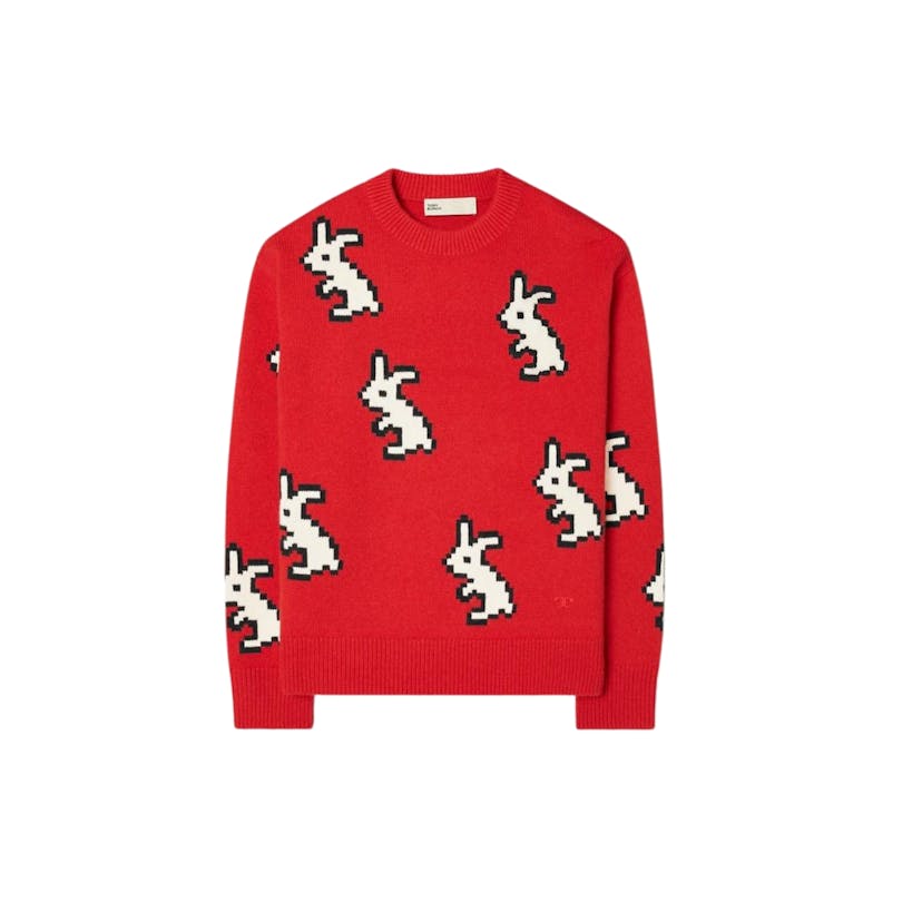 Tory Burch Cosy Cashmere Rabbit Boyfriend Sweater