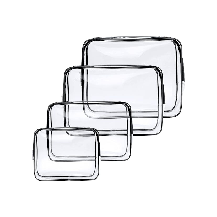  4-Pack Clear Wash & Make-up Bags TSA Approved Make-up Bags