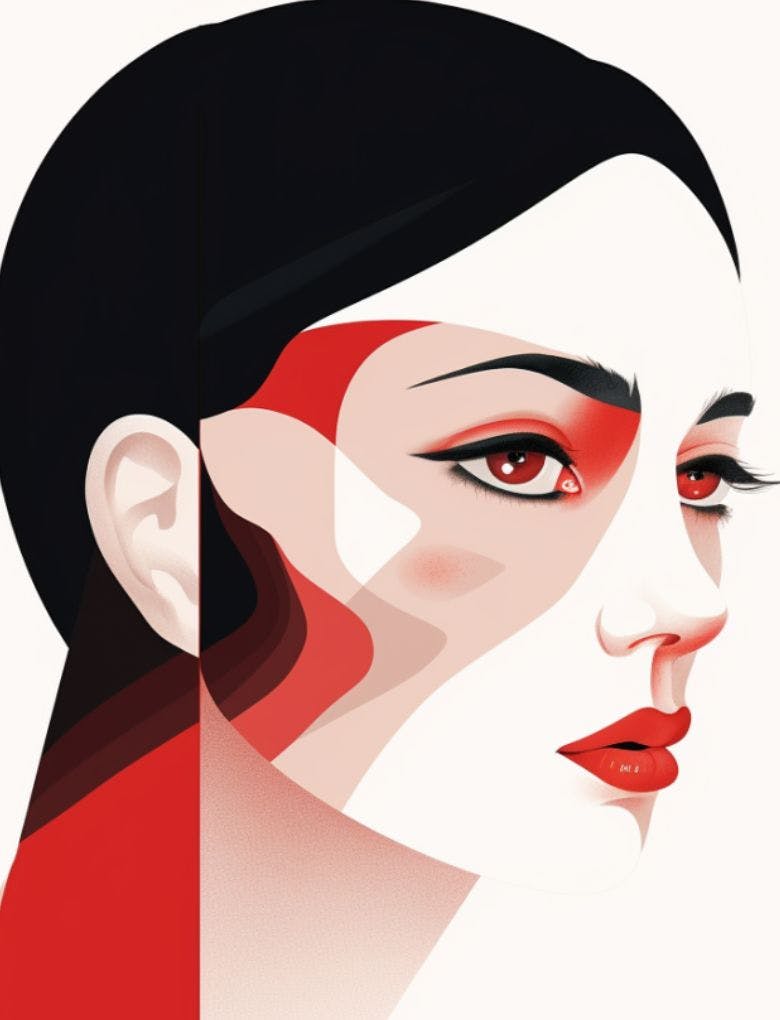 AI Eyeshadow Illustration of model make-up